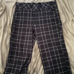 Black and grey plaid pants